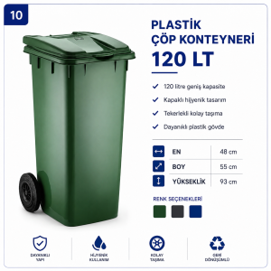 elsa plastİk ÇÖp konteynerİ 120 lt