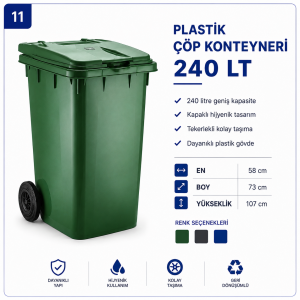elsa 240 lt plastİk ÇÖp konteynerİ