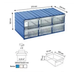 120/6 plastik Çekmeceli organizer sistemi